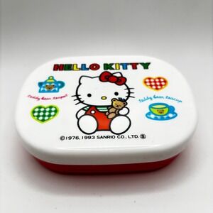 Vintage 1993‎ Hello Kitty Container Trinket Box - Sanrio Japan Storage Lid Bento